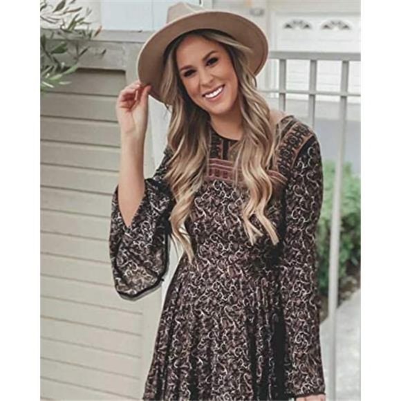 Lanzom Womens Classic Wide Brim Floppy Panama Hat Belt Buckle Wool Fedora Hat main image 5